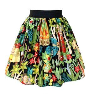 Hemet Elastic Skirt in - Black Frida Print